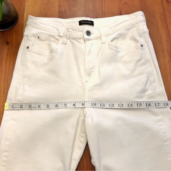 Massimo Dutti White Boot Cut Fit Flared Low Rise Boho High Rise Denim Jeans. US8 - Picture 11 of 16